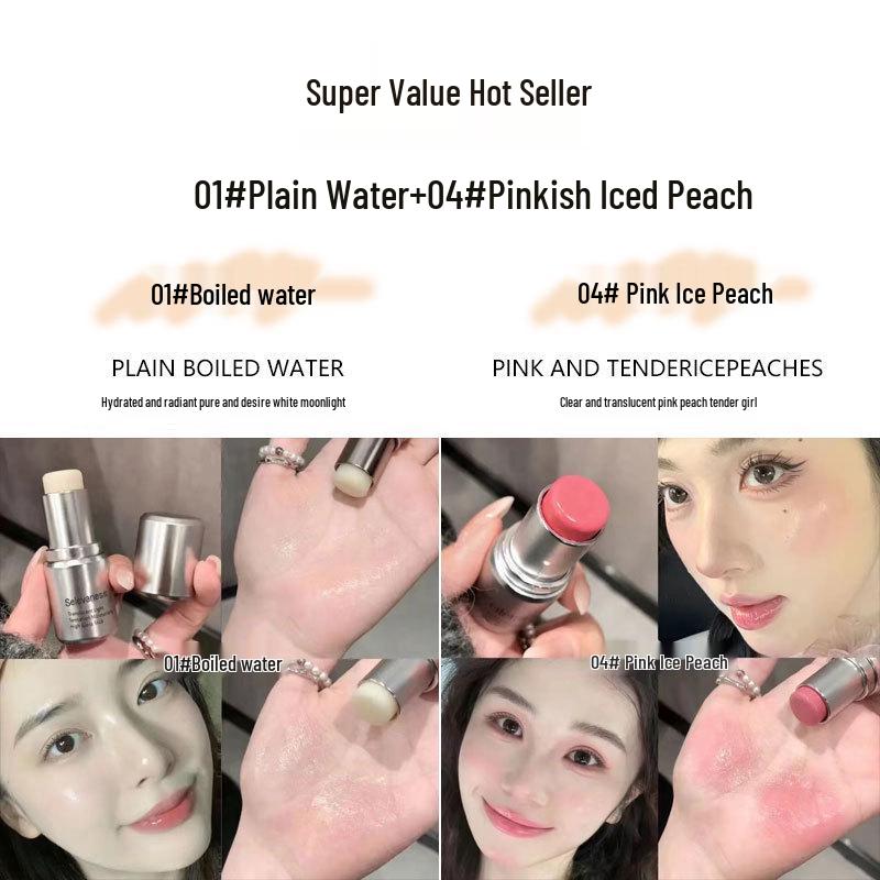Karlshi Dewy Highlight & Contour Stick for Women – Fine Shimmer Nude Makeup Cream Blush
