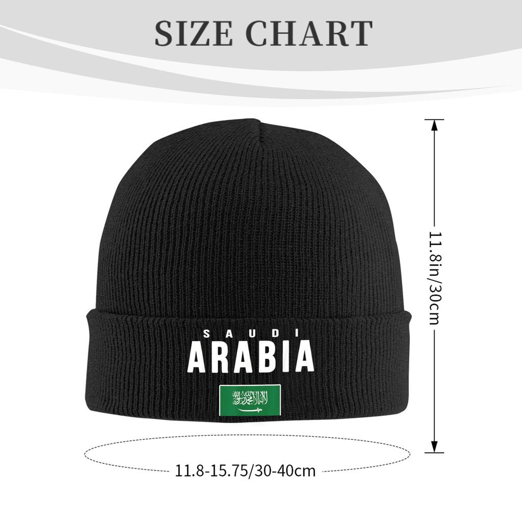 Saudi Arabia Saudi flag Knit Hat Y2K Cool Caps Unisex Adult Gym Beanie Hats Winter Graphic Elastic Bonnet Hats