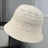 New Hollow Knitted Bucket Hat Multi-color Face Small Breathable Versatile Bucket Hat Sun Protection Sun Hat Foldable Hat