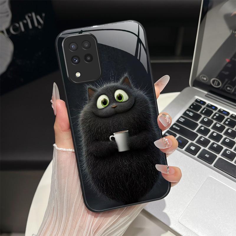For Samsung M33 M53 Phone Case Trendy Fantasy Design Tempered Glass Hard Bumper For Galaxy M 33 M 53 Full Protection Back Covers