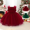 New Children's Formal Christmas Dress - Mesh Puffy Skirt with Appliques, Princess Evening Gown for Girls