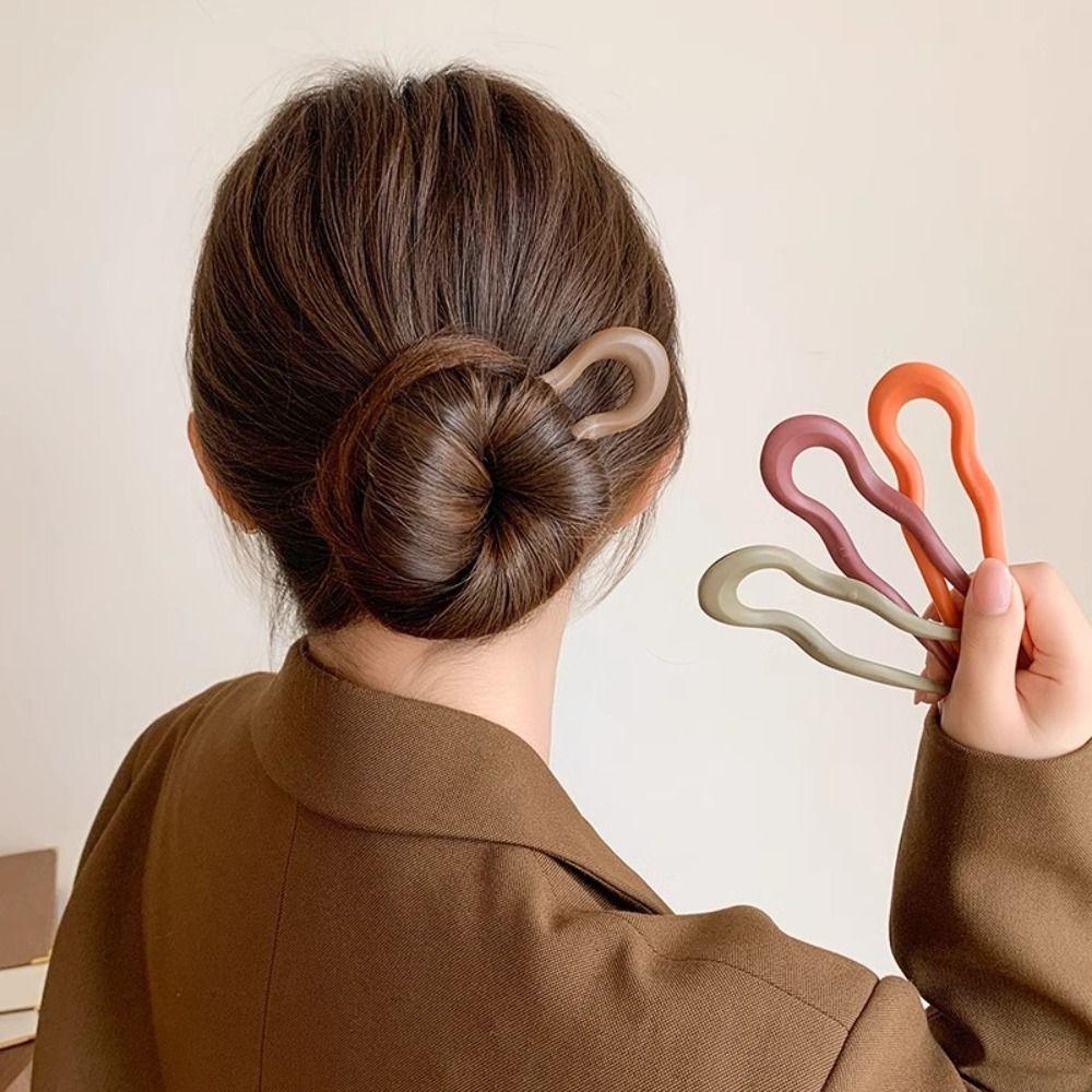 Resin Hairpin U-Shaped Hair Bun Elegant Hair Styling Tools  for Women Girls