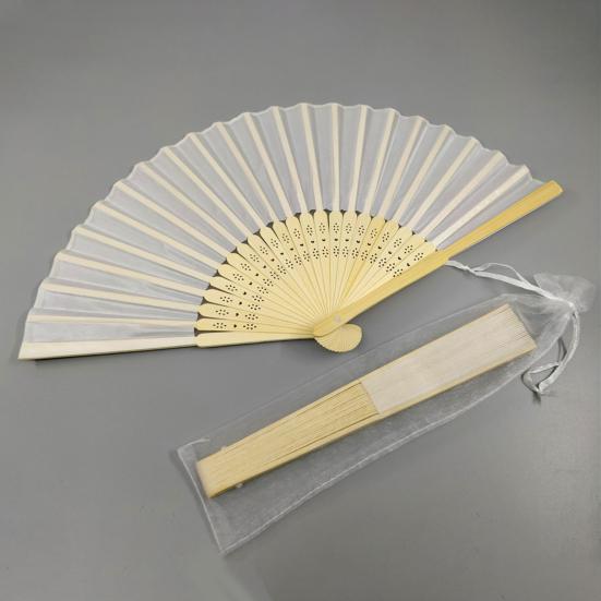 Handheld Fan Fine Workmanship Engraved Delicate Long-lasting Easy To Grip DIY Bamboo Folding Wedding Folding Hand Fan Gift