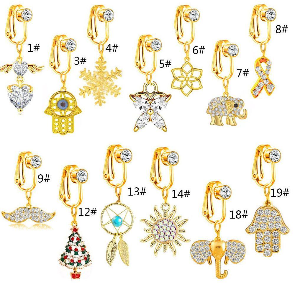 Buy Ring Navel Clip On Fake Belly Piercing Belly Button Rings Navel