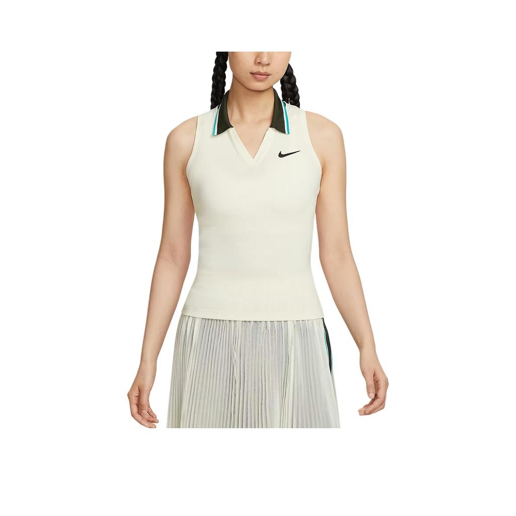 Nike Court Slam Dri-Fit Comfortable Breathable Quick-Drying Soft Tank Top Women Tops Light-Ivory Cactus-Green Black FZ6753110