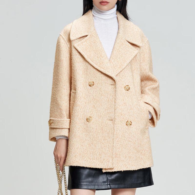 

Women s Double-Breasted Wool Blend Coat L