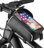 Waterproof 6.5 Inch Front Frame Bike Bag Tube Cycling Pouch with Phone Rack for Men Compatible iPhone Bike Accessories