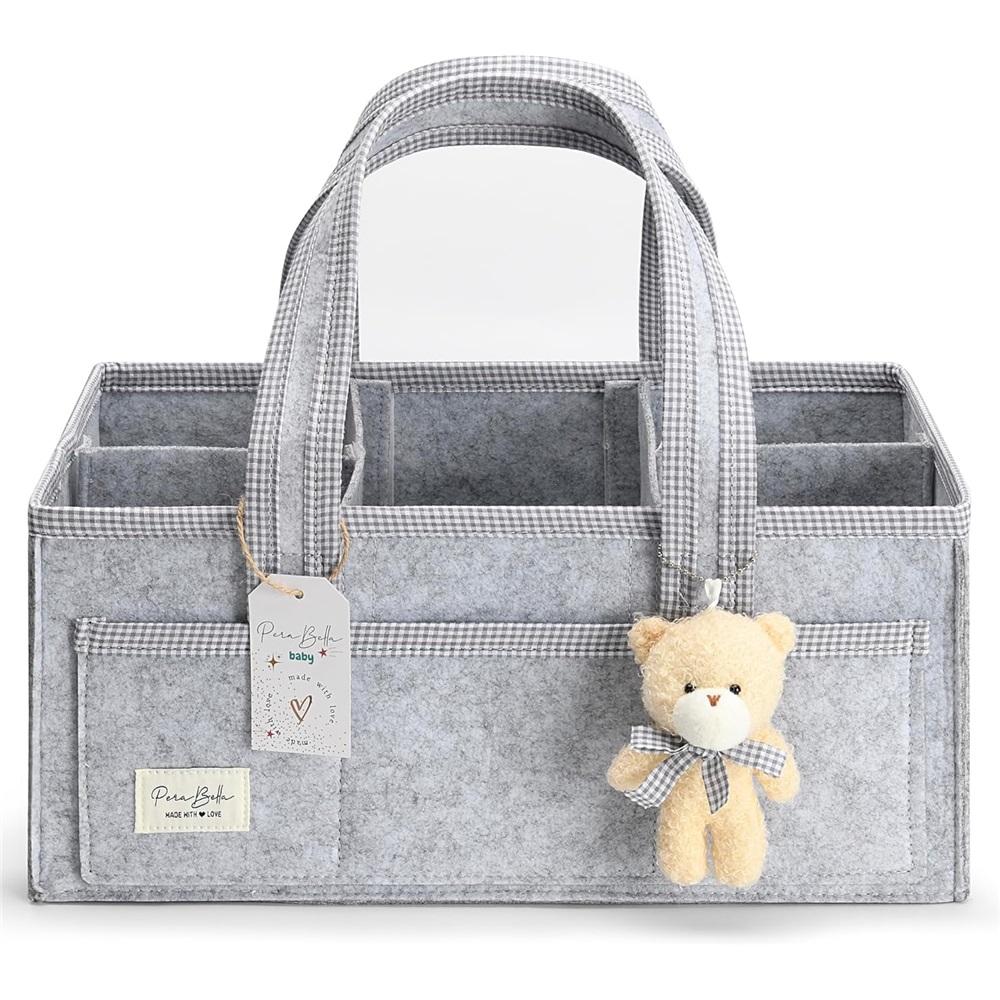 Portable diaper storage basket, baby baptism gift basket bag, nursery storage basket, suitable for newborn boys and girls