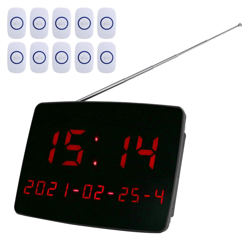 1 To 20 Wireless Pager Call Bell Signal Transmission Calling Button Equipment 110‑240VEU Plug
