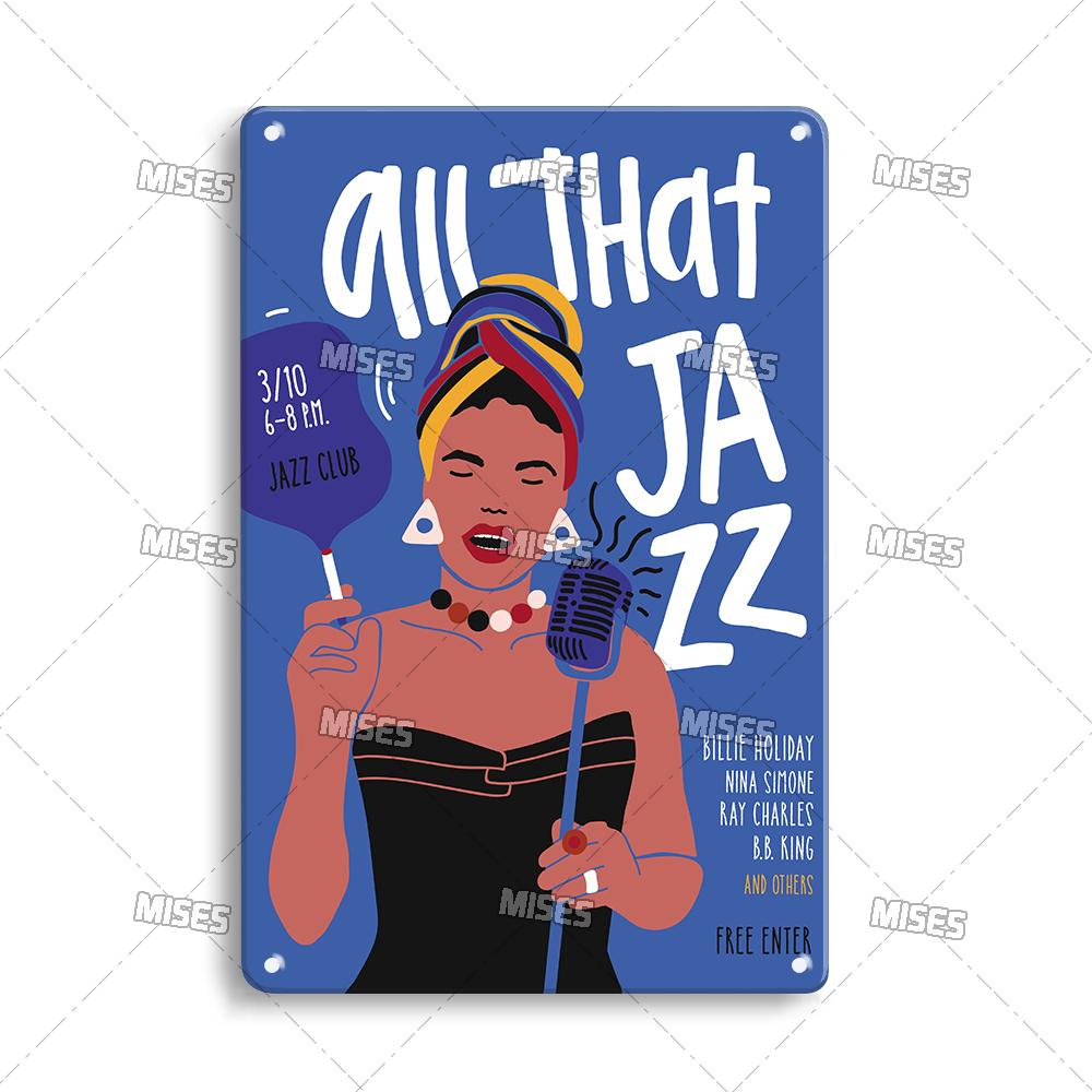 DORA Tin Sign MISES Music Metal Plate Rock Metal Plaque Vintage Metal Poster Bar Club Home Decorative Plate Musical Instrument Metal Sign