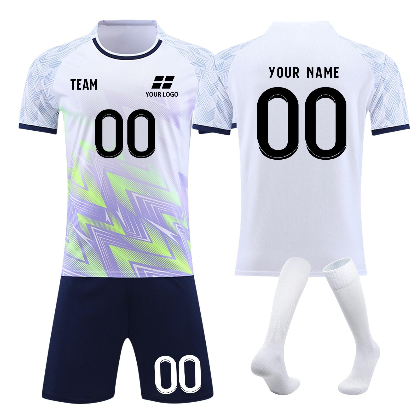 

Customizable Youth Soccer Jersey Set with Team and Number, Breathable Fabric, and Blue Design, Sizes XS-XL XS білий