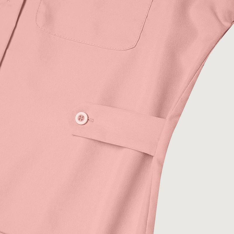 ZANZEA Women Turn Down Collar Short Sleeve Casual Shirt Dress