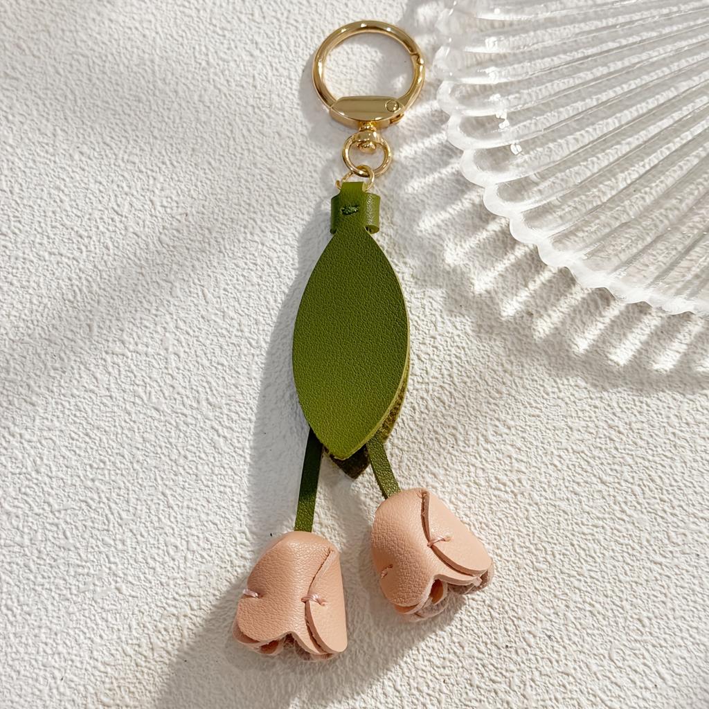 1pc Women's Key Ring, Keychain Sweet Creative Cute Colorful Flower Tulip Pendant, for Daily Wear Bags and Clothing Pendant Decor
