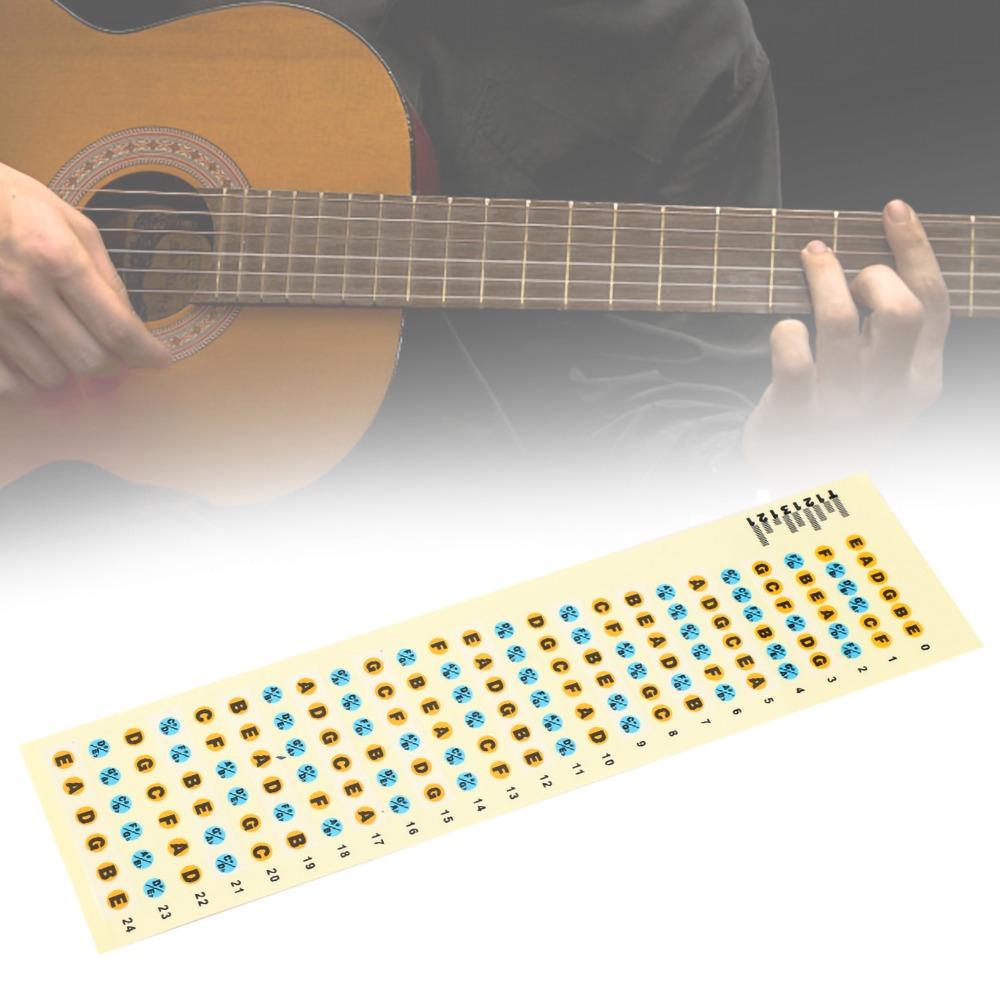 2PCS Yellow Fingerboard Frets Map Sticker Fret Markers Fret Markers Stickers For Beginners Practice