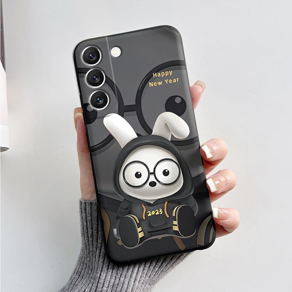 For Samsung Galaxy S22 S 22 Plus S22 Ultra S22+ Case Soft Slim Cute Bear Cartoon Frog Candy Painted Back Cover Funda Bumper Bags