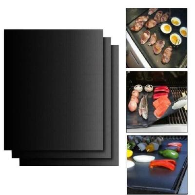 Placa de cocción - Barbacoa - Silicona - Negro - Reutilizable - 3PCS