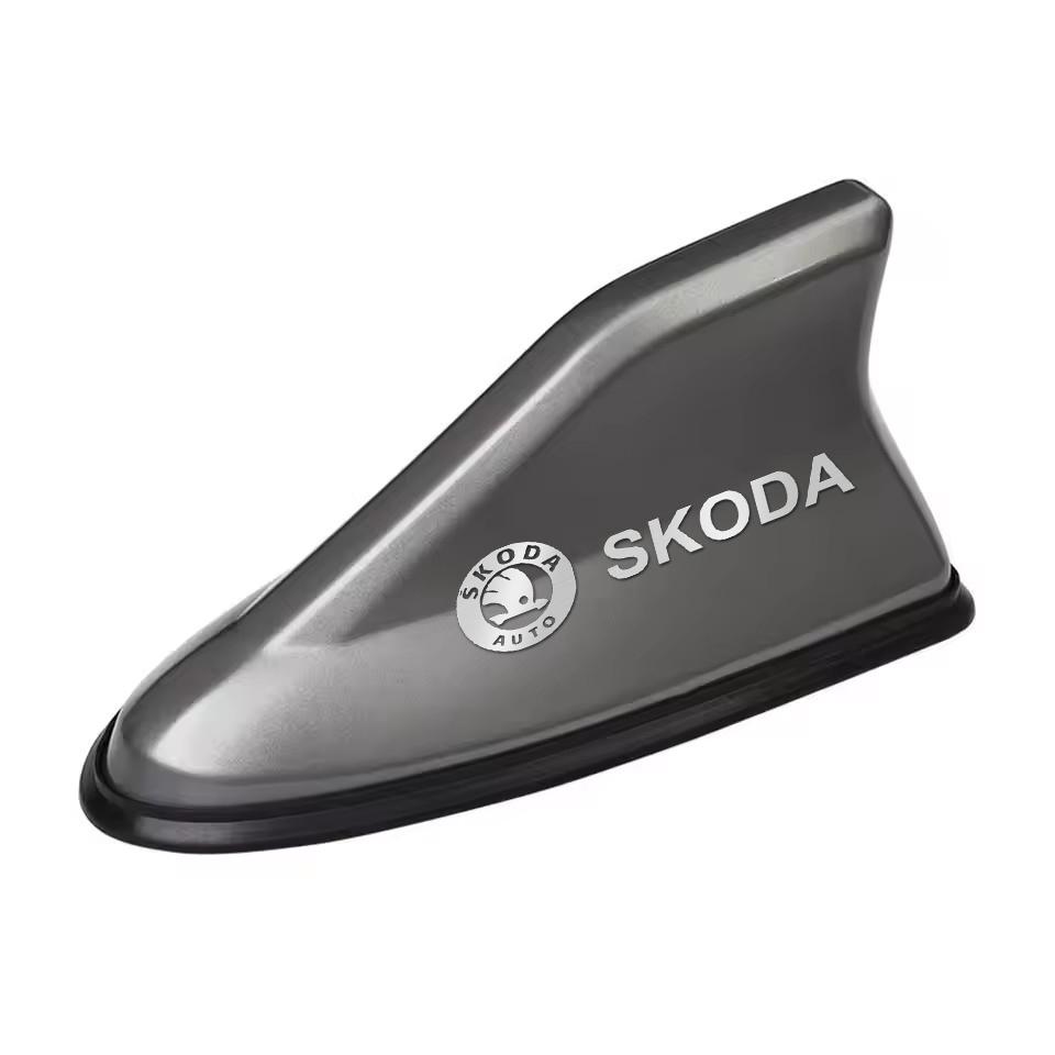 XOWS7 For Skoda Octavia Kodiaq Fabia Rapid 3 Karoq Superb VRS Universal Car Logo Roof Shark Shape Fin Antenna Radio Signal Aerial