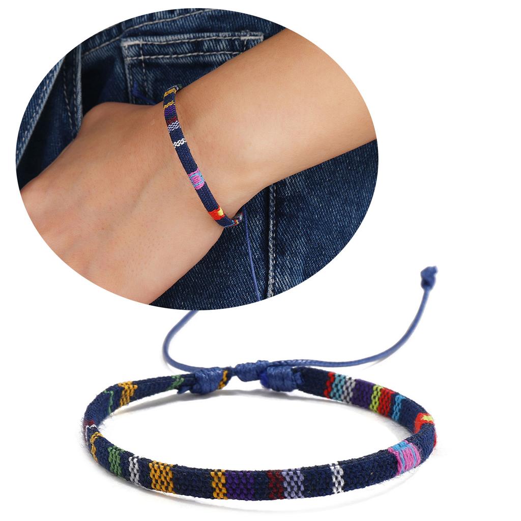 Pack of 12 Bohemian Cotton Linen Woven Bracelet Elegant Bracelets Accessory Wrist Ornament for Fashion Forward Women