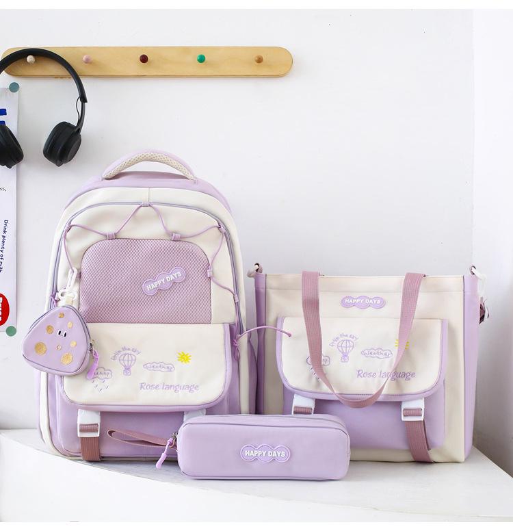 

Рюкзак мультяшный большой вместимости для студентов, Идеально подходит для девочек фиолетовый