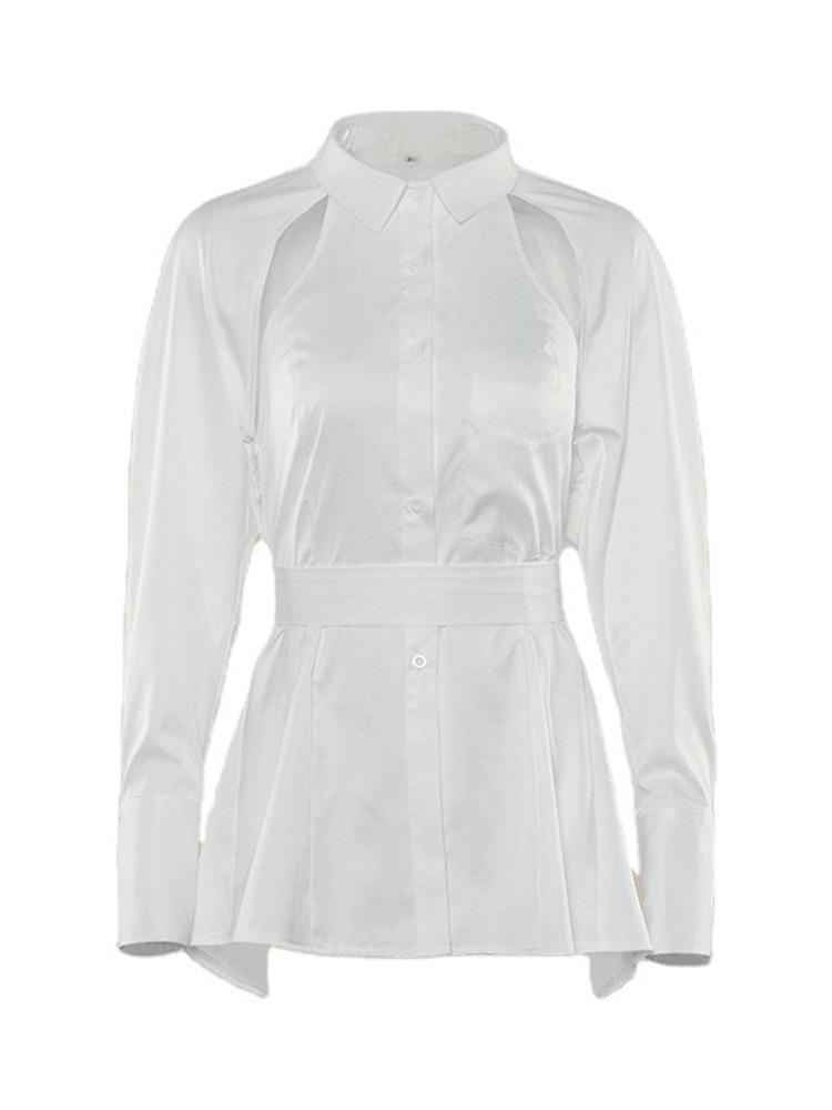 

blusas mujer de moda 2022, летний топ, женские рубашки, женские белые рубашки, блузки, топы, шикарная женская блузка с длинными рукавами L белый
