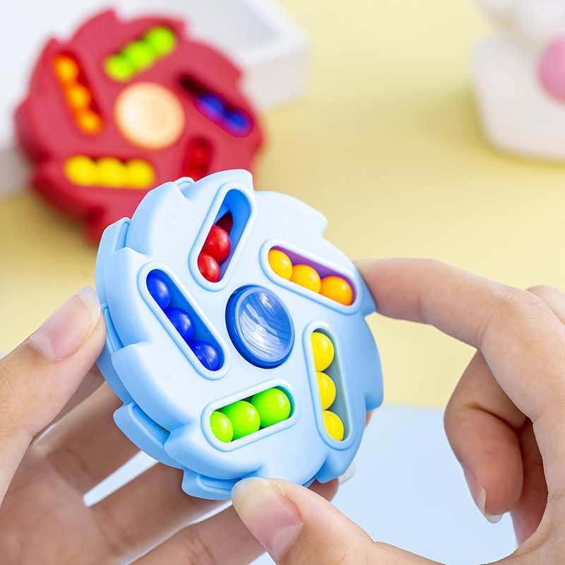 

2PCS Magic Rotating Bean Puzzle Cube Spinner Cheap Stuff Stress Relief Toys for Teens Kids Party Favors Birthday Gifts