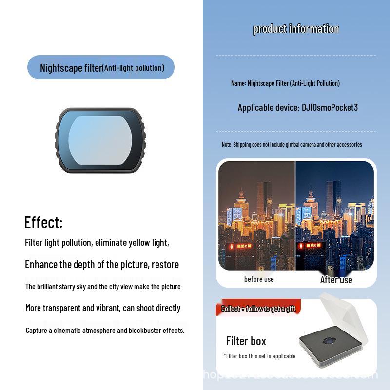 DJI Pocket 3 Filter Set: UV, CPL Polarizing, ND Neutral Density, OSMO Magnetic Wide-Angle Filters