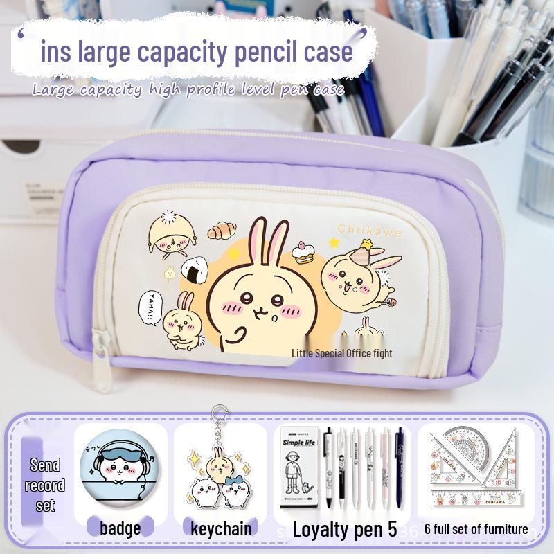 Chiikawa 2025 Torba Ita - Duża Pojemność Podwójna Warstwa Etui na Ołówki Anime dla Dziewcząt.