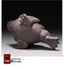 Handmade Purple Clay Three-Legged Golden Toad Tea Pet Ornament for Tea Table or Office.