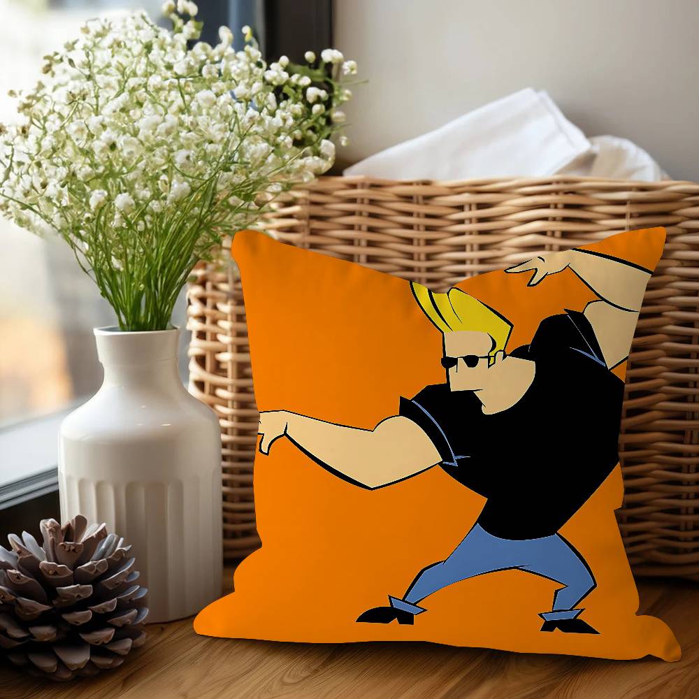Cartoon J-Johnny Bravo Cushion Cover Inches Farmhouse Decor Home Throw Pillow Covers For Couch Decorations