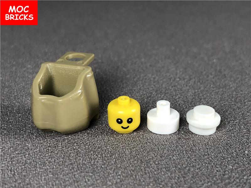 Non-Toxic Set Moc Bricks Pannier Pack Baby Head Milk Bottle Educational Building Block Figure Toys Children Xmas Gifts