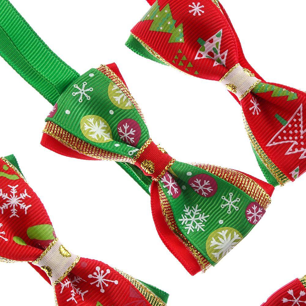Cute Xmas Grooming Bowknot Collar Dog Bow Tie Cat Choker Pet Christmas Necktie