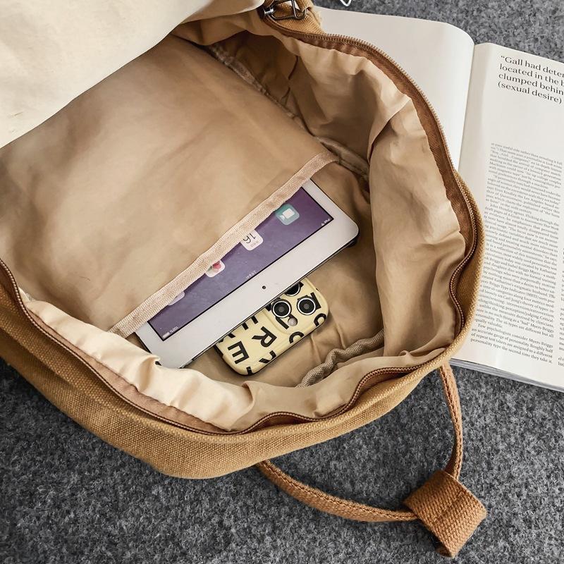 Canvas Bag Large Capacity Female Student Backpack Men's Schoolbag