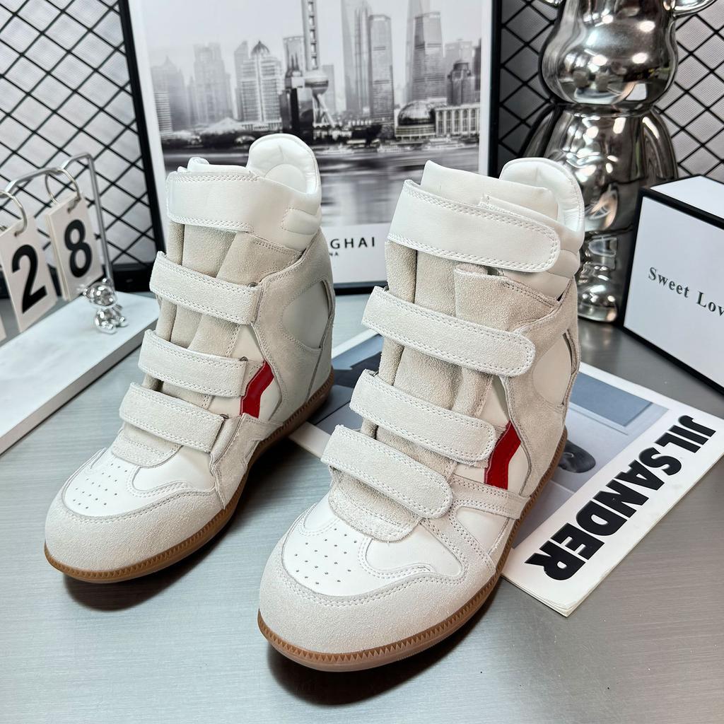 Inner Heightening Velcro High-top Shoes for Women, Trendy Wedge Sports and Casual Shoes, New Fashionable Versatile Thick-soled Short Boots