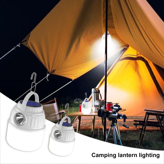 

Портативный уличный фонарь для кемпинга, супер яркий, высокий люмен, 3 режима, водонепроницаемый, работающий на солнечной энергии, фонарь для кемпинговой палатки белый