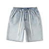 New Summer Style Lace-up Shorts Loose Tapered Denim Mid-trousers