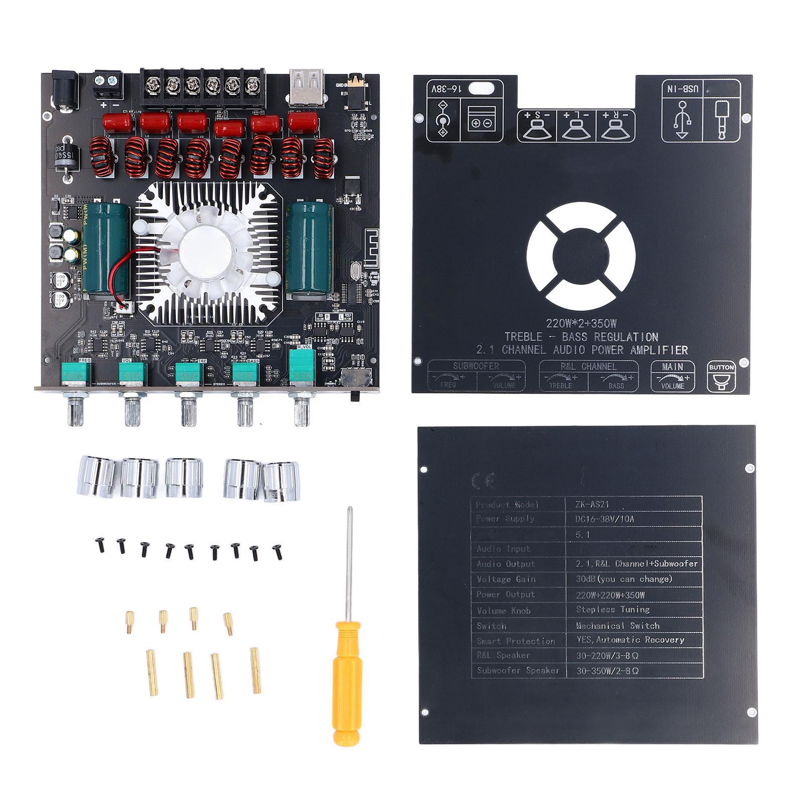 

ZK AS21 Bluetooth Amplifier Board Dual Channel TPA3255 Chip 220Wx2 Plus 350W Sound Power Amplifier