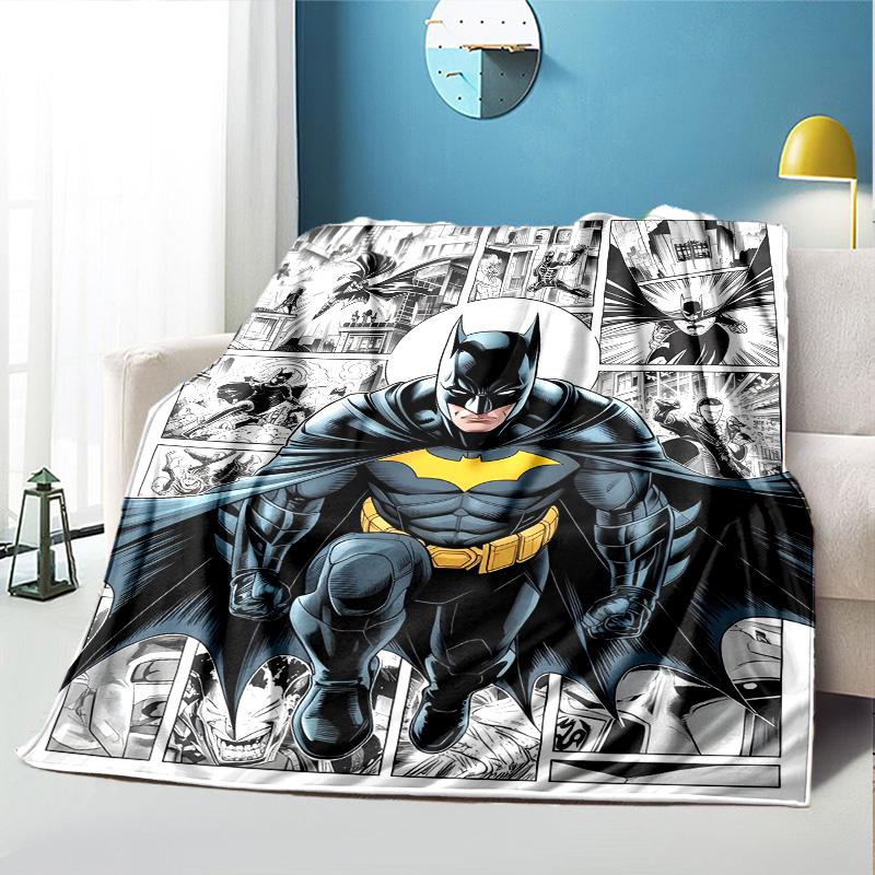 Batman Pattern Blanket for Home Decoration, Bed, Sofa, Car Travel, Camping, Suitable for All Seasons, Birthday Christmas Gift