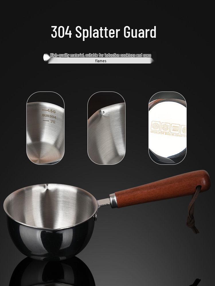304 Stainless Steel Long-Handle Mini Oil Pouring Pot