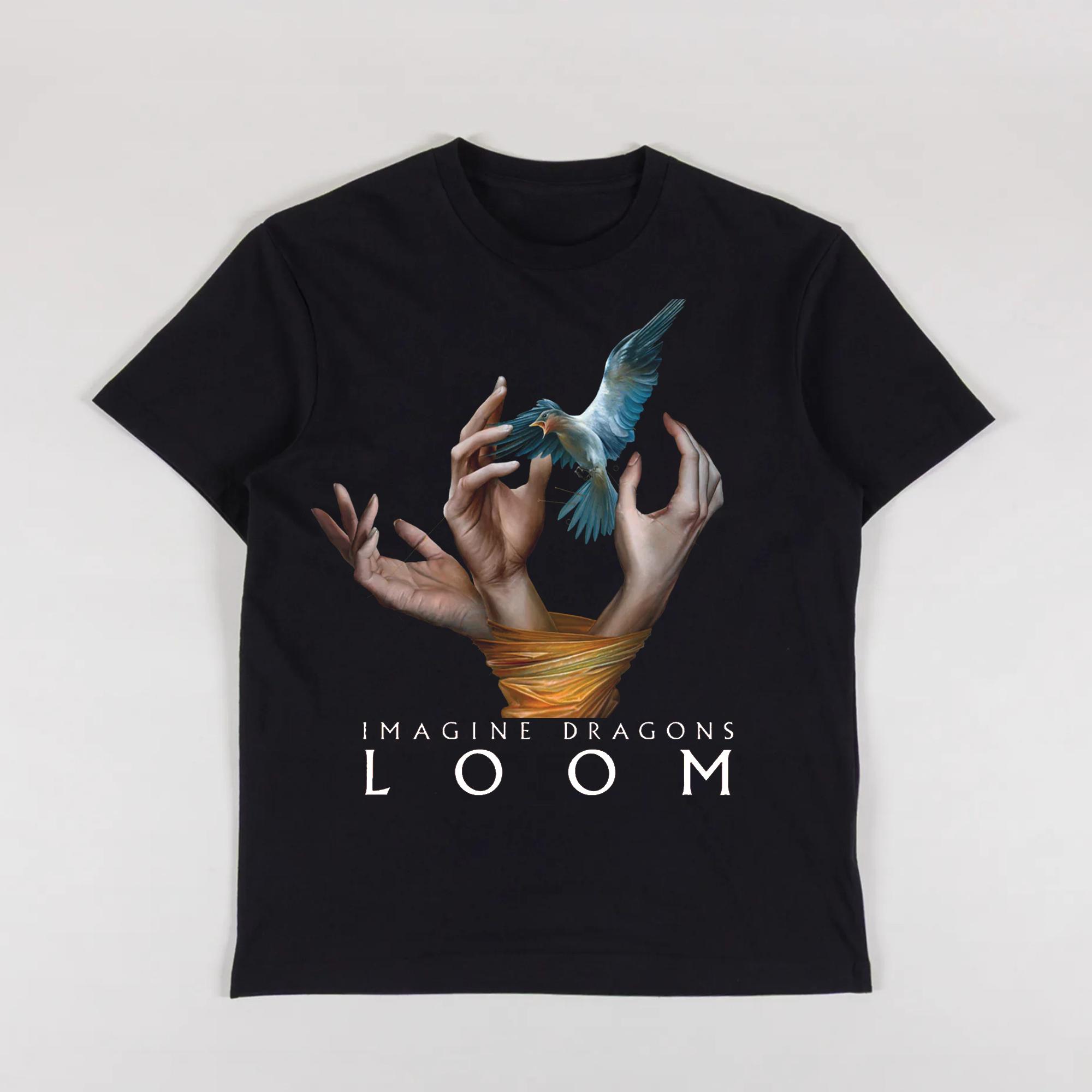 

Футболка Imagine Dragons Loom Tour 2025 с коротким рукавом, хлопковые мужские/женские футболки, высокое качество, мягкая унисекс, уличная одежда, хип-хоп, мода S