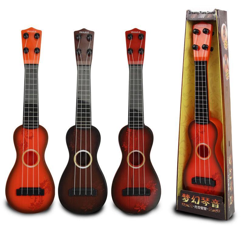 Children's Educational Wood Grain Ukulele with Steel Strings
