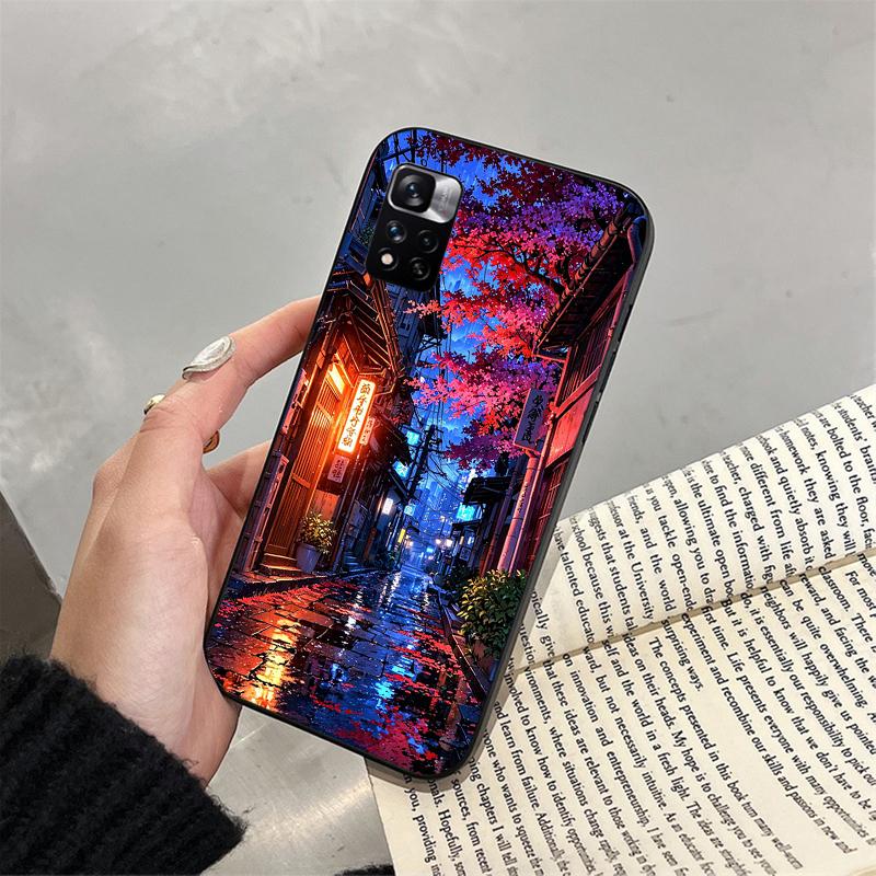 

Чехол для телефона для Xiaomi Redmi note 14 Pro 14 13 12 11 10 Pro 14S 12S 11S Redmi 14C 13C 10 Японский стиль Магазин Cherry Redmi Note 13 Pro 5G
