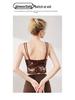 Women's Ruched Print Yoga Sports Bra with Built-in Pads & Stylish Back Design