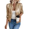 Women's Sequin Short Jackets Long Sleeve Shiny Cropped Coat Lightweight Zipper Metallic Jacket Glitter Party Disco Outfit
