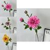 Bridal Bouquet Artificial Dahlia 3head 3d With Silk Material For Wedding And Studio Photography