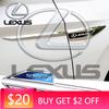Emblems 2Pcs Metal Stickers Car Fender Emblem Decals Auto Accessories For F-SPORT ES RX NX LS UX LM LX GX LC RZ IS CT GS R