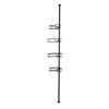 Corner Shower Basket Tension Pole Stainless Steel   Floor to Ceiling Shower Shelves   with 4 Baskets for Bathroom