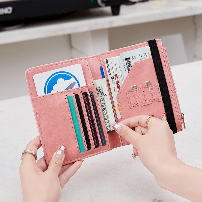 2024 Damen RFID Diebstahlsichere Reisepass-Tasche - Multifunktional, Schlicht, Einfarbig Reisehalter