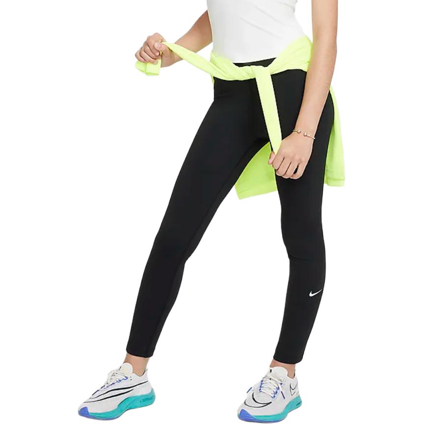 Nike Leggings Vita Alta Comodi Versatili Morbidi Pantaloni Bambini Nero Bianco FZ5605-010