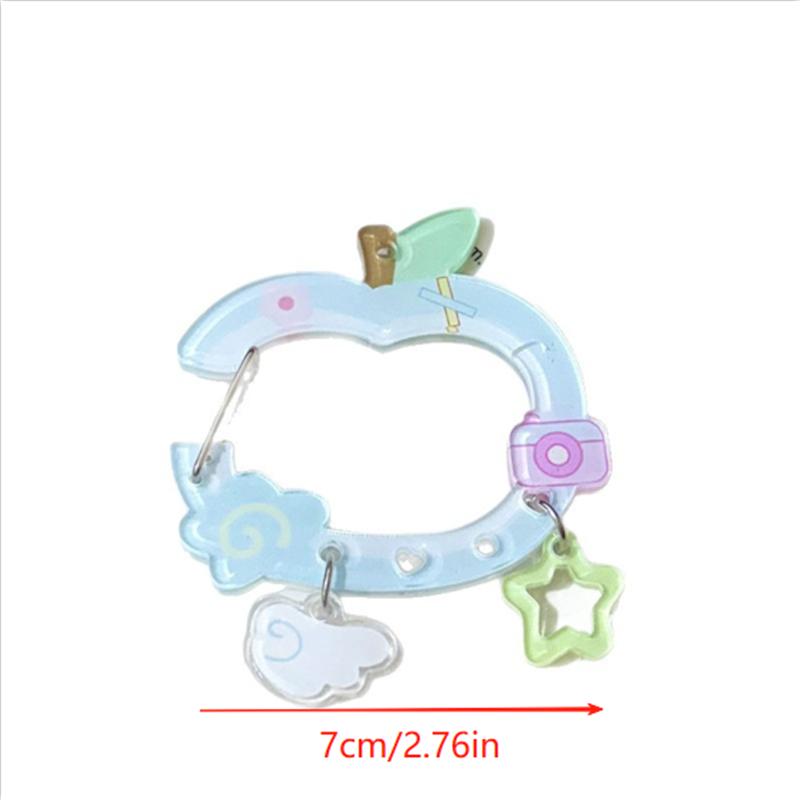 Cute Apple-Shaped Star Cloud Pendant Carabiner Mountaineering Buckle Acrylic Keychain Multipurpose Keyring Hook Bag Hanging Gift