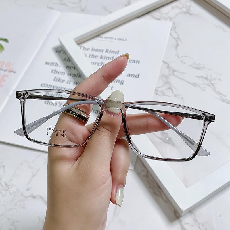 TR90 Korean-Style Anti-Blue Light Glasses: Small Square Frames with Plano or Prescription Lenses for Men and Women.